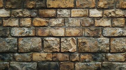Old wall background with stained aged bricks