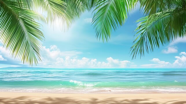 Palm and tropical beach background