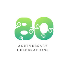 80 years anniversary celebrations logo concept