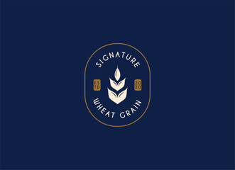 Fototapeta na wymiar Simple and minimalist grain or wheat logo design. Brewery logo