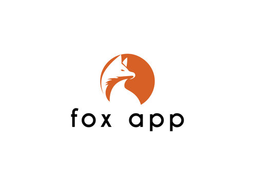Minimalist and simple fox logo design. Fox logo