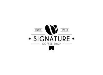 Signature coffee shop logo. Vintage Coffee Shop Logo Design