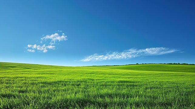 Summertime nature photo of lush green pastures and clear blue sky Explore Earth s beauty Copy 