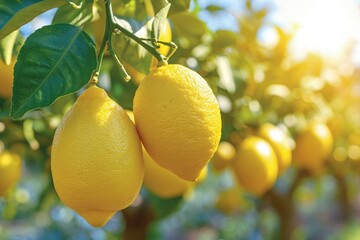 lemons in the middle of the tree garden professional photography