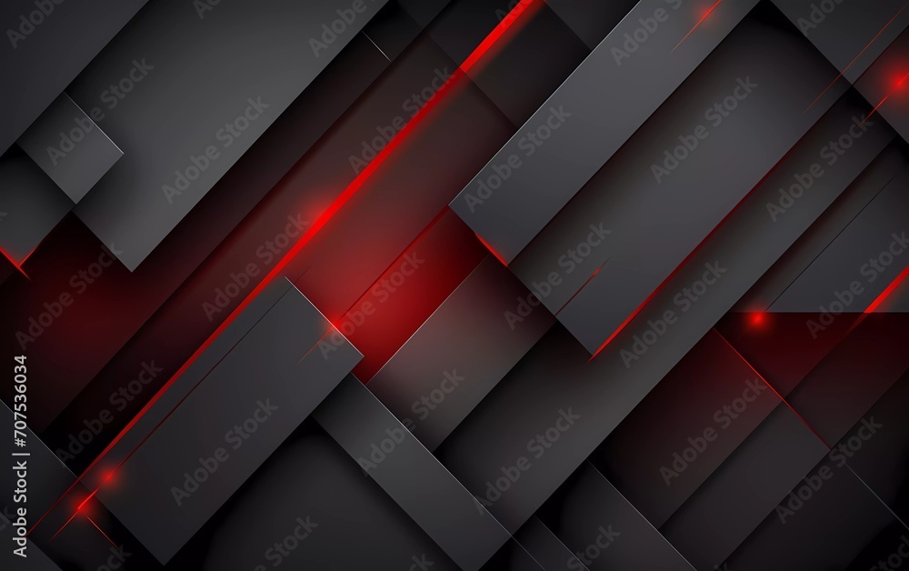 Sticker glowing red and gray abstract background geometry and layer elements vector. generative ai