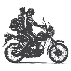 Fototapeta na wymiar couple lover riding motorcycle-5