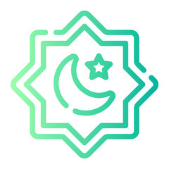 crescent moon Line Gradient Icon