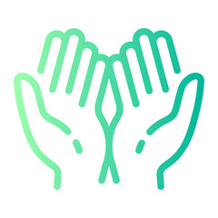 prayer Line Gradient Icon