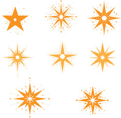 Fototapeta na wymiar Set of colorful stars icons on white background