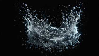 Splash of Water with Splashes and Droplets