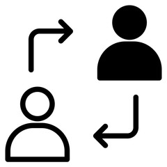 Exchange, arrows icon. Replacement, worker, arrow, business icon. Experience exchange icon