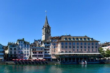Saint Peter Church - Zurich, Switzerland - obrazy, fototapety, plakaty