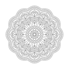 Floral Elegance adult coloring book mandala page for kdp book interior