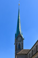 Fototapeta na wymiar Fraumunster Church - Zurich, Switzerland