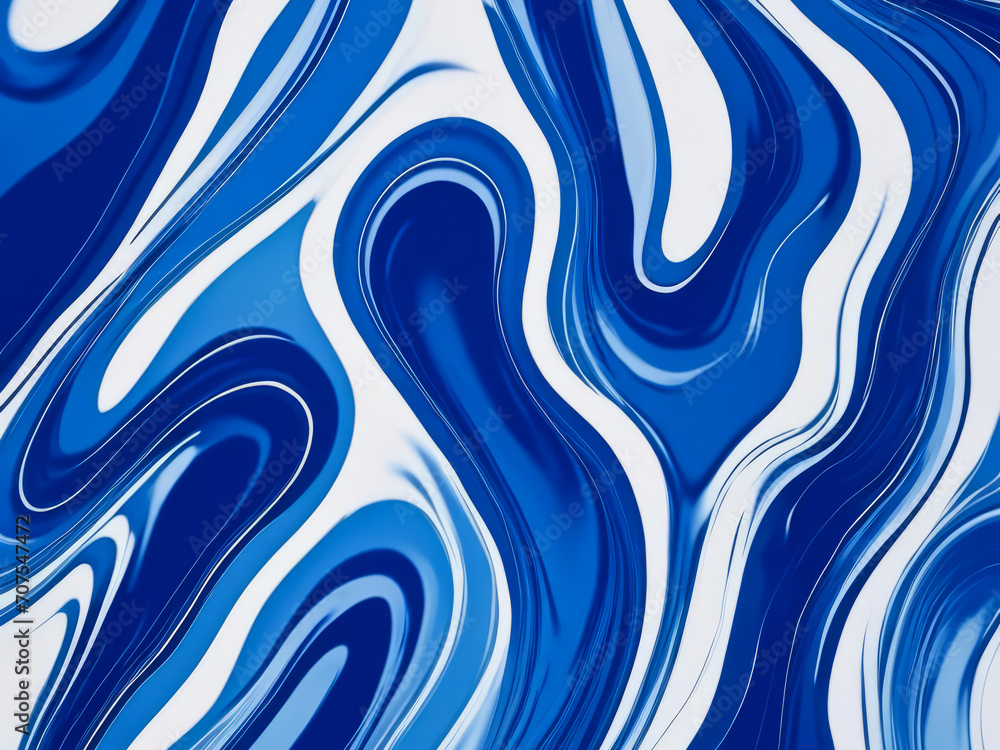 Poster Blue abstract liquid wave background, flowing liquid