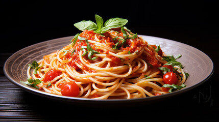 spaghetti with tomato sauce