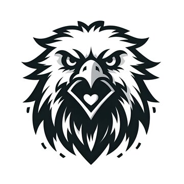 illustration of eagle simple design in black and white style on white background