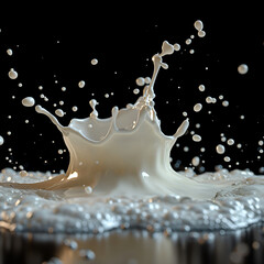 splash of milk on a white background