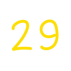 Yellow numbers vector