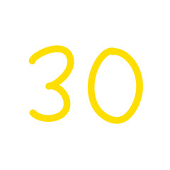 Yellow numbers vector