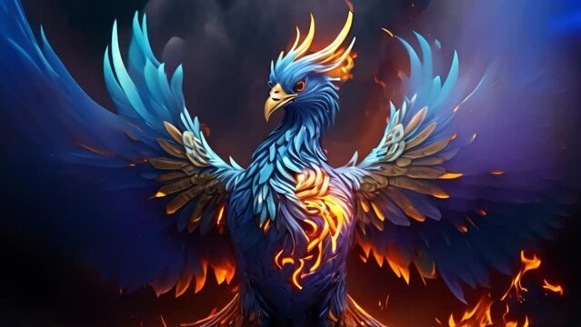 phoenix bird on fire