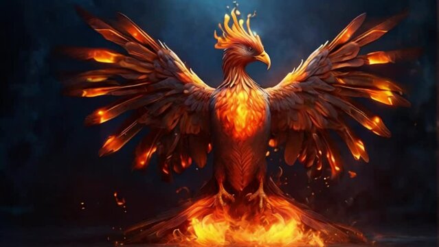 phoenix bird on fire