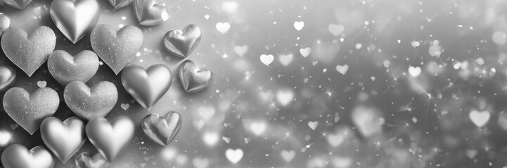 Obraz premium Abstract heart bokeh background. Valentine's day background with hearts.