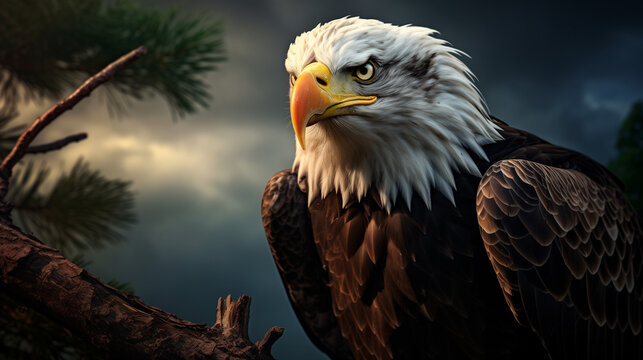 american bald eagle. Dangerous egale watching