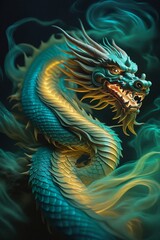 Fototapeta na wymiar Dynamic Chinese Dragon Image