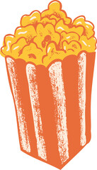 Popcorn Retro Colorful Illustration