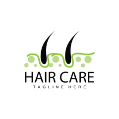 Hair care logo design simple hair skin care silhouette illustration vector template