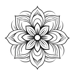 Mandala Coloring book art, wallpaper design, tile pattern, shirt, greeting card, sticker, lace pattern and tattoo. decoration for interior design. - obrazy, fototapety, plakaty
