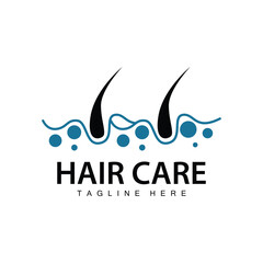 Hair care logo design simple hair skin care silhouette illustration vector template