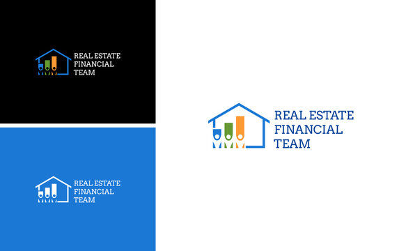 Real estate financial logo. home finance vector template. human finance logo vector       