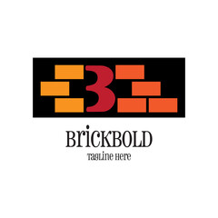 bricks logo template is simple and unique