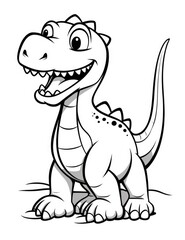 Fototapeta premium Coloring book for children with a dinosaur hand painted in cartoon style