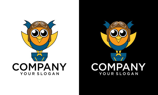 Creative mascot Bird flying to around the world ,Delivery and shipping symbols,Abstract logo template for fast delivering concept design