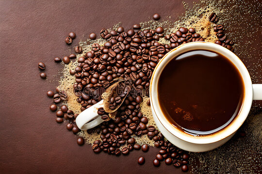 splash of brownish hot coffee