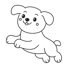 Line art of cartoon dog jumping vector