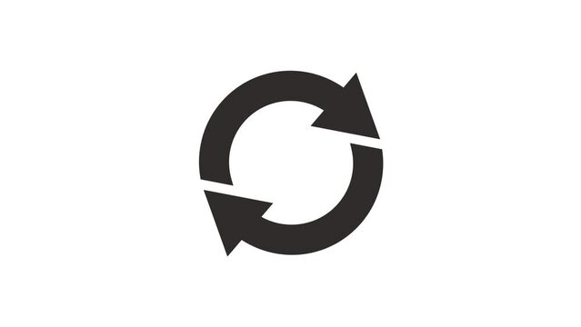 2d animated buffering intert, circle, recycle icon sign with alpha channel