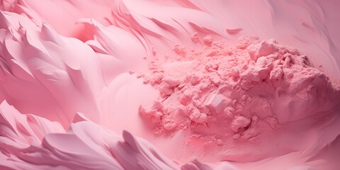 Pink powder sprinkles on pink Background. generative AI