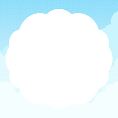 青空の背景ともくもくしたフレーム（正方形）