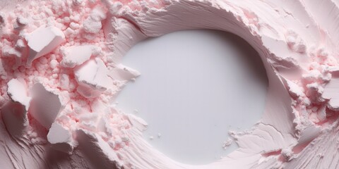 light pink make up powder with an empty space in the middle. generative AI