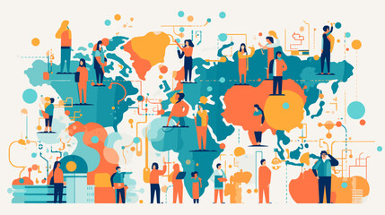 World wide business concept image. Vector illustration.