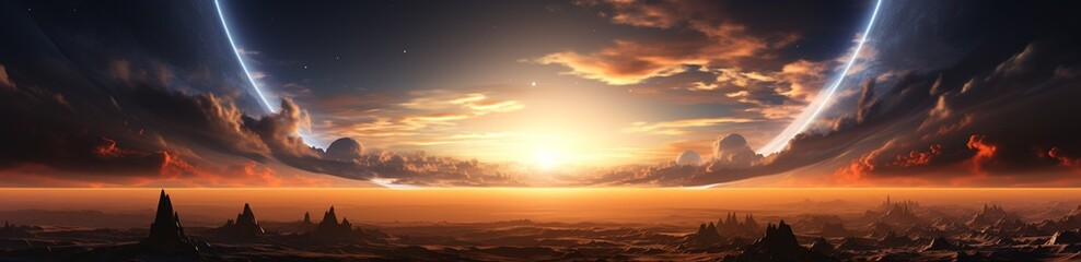 Fototapeta premium Sunset sky over sea