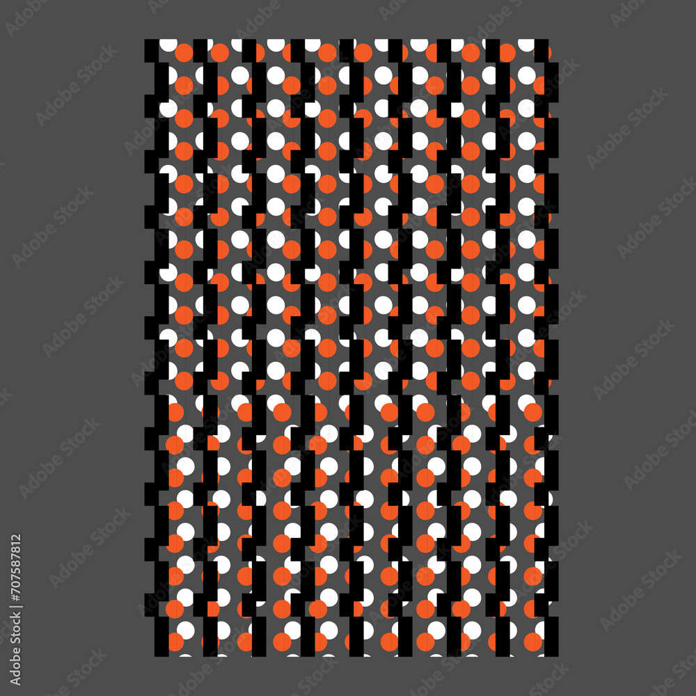 Poster Seamless pattern with vertical multi-colored geometric shapes.