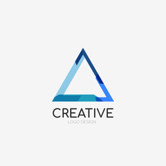 Triangle abstract logo, business emblem icon