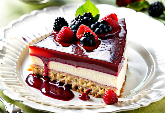 A delightful sweet mousse cake