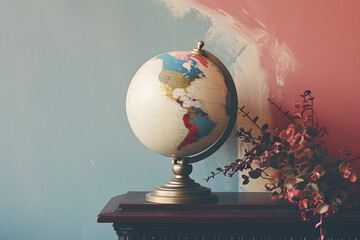 Antique Globe Graces a Study Nook (3:2)