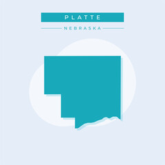 Vector illustration vector of Platte map Nebraska